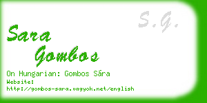 sara gombos business card