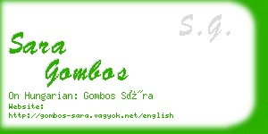 sara gombos business card